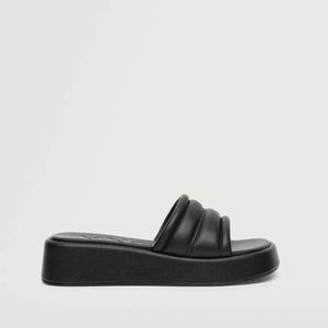 MANGO Platform Quilted Sandals